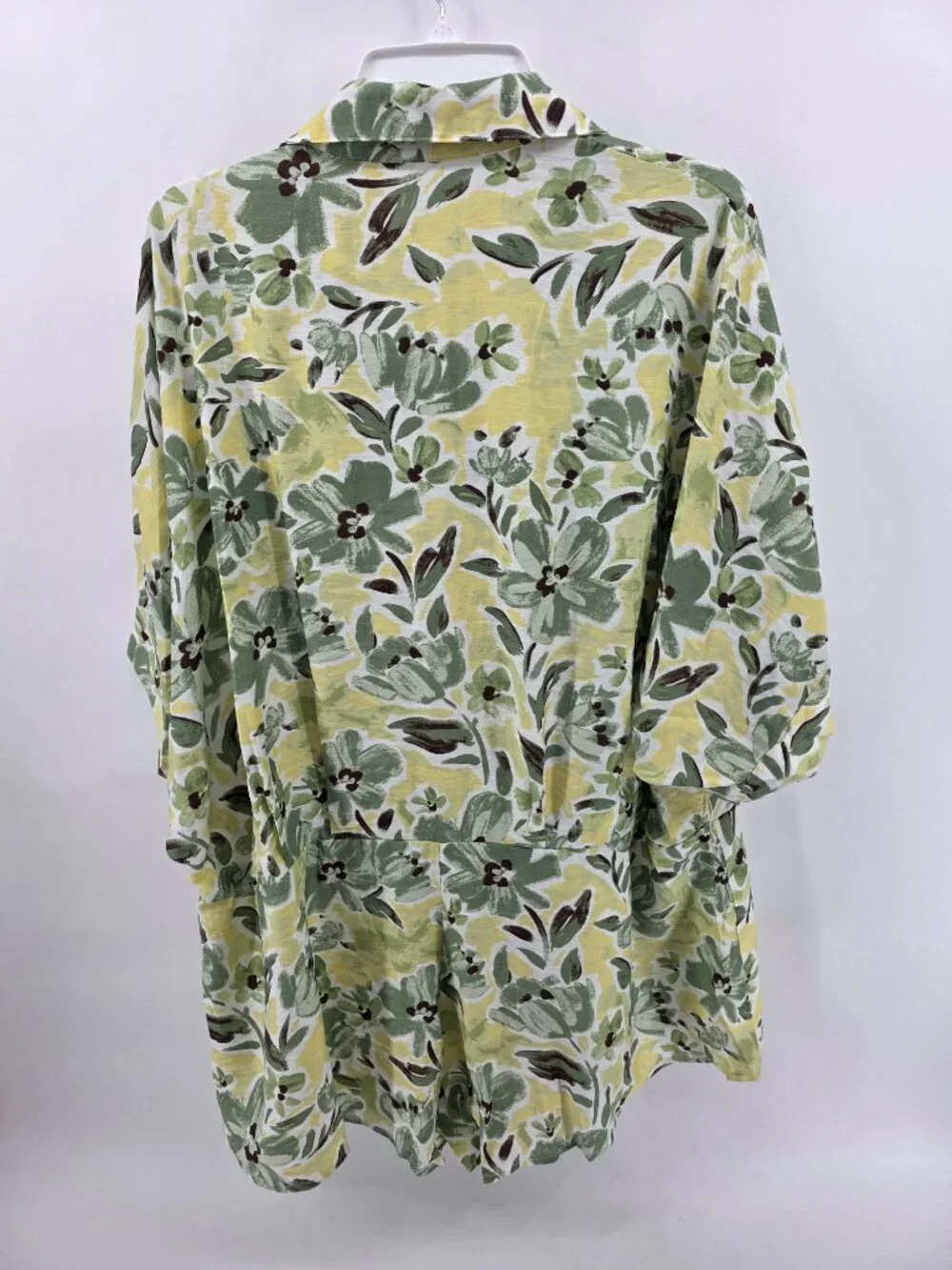 Indikah Green Yellow Floral Button-Up Romper – Size‎ M – Cotton Flowy